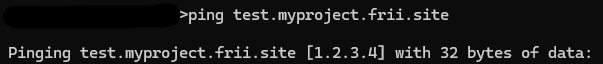 Terminal ping command