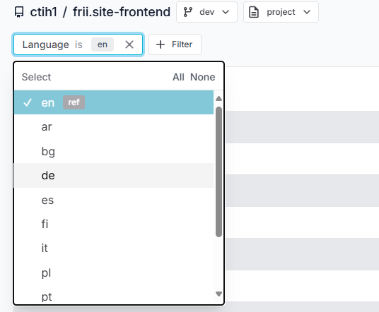fink select language