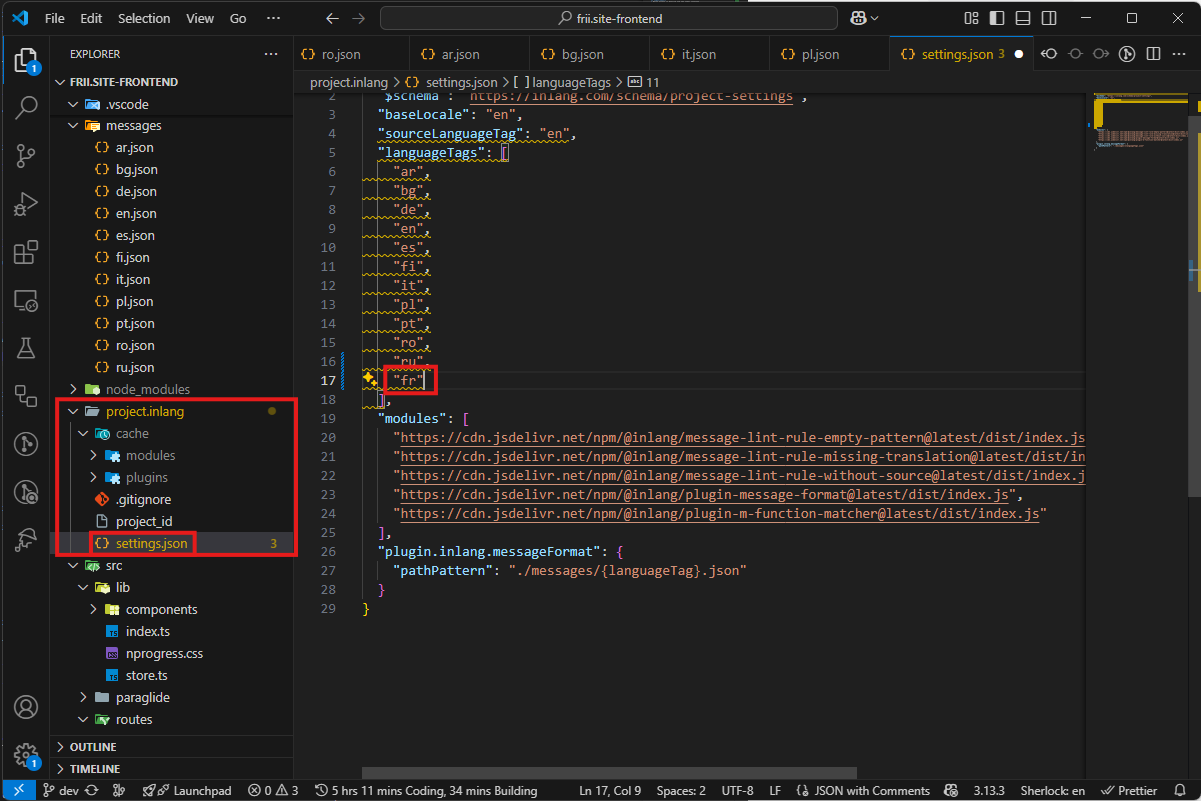 new item in languageTags array